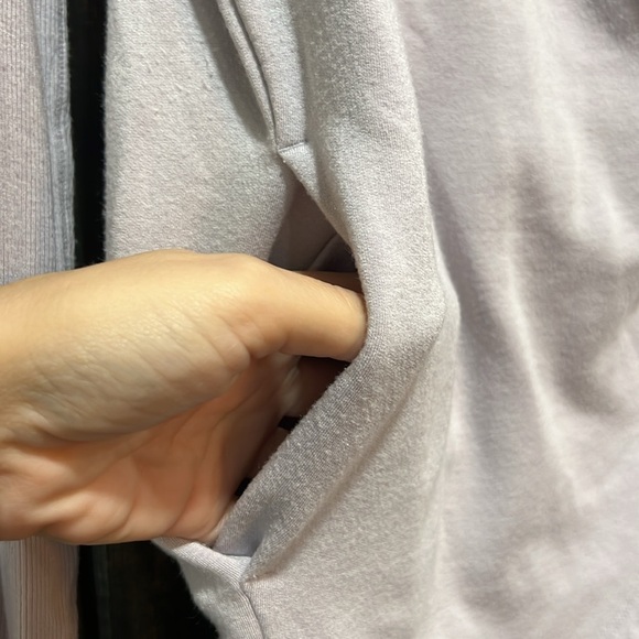 Athleta Purana Wrap Sweatshirt S Hooded Lilac Oversized Relaxed Lagenlook Cozy - Picture 5 of 10
